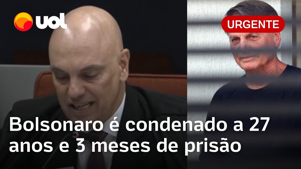 Bolsonaro é condenado no STF a 27 anos e 3 meses de prisão por trama golpista