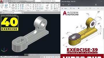 AutoCAD 3D Practice Exercise 40 | Mechanical Exercise 40 | Autocad 3D Example Tutorial 40 in Hindi |