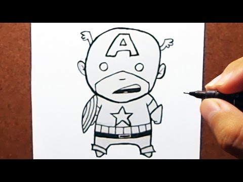 COMO DESENHAR O CAPITÃO AMERICA SUPER HERÓI MARVEL