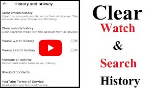 How To Clear Watch And Search History on YouTube App | Delete YouTube History in Hindi