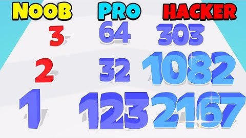 NOOB VS PRO VS HACKER   in Number Master_ Run and merge