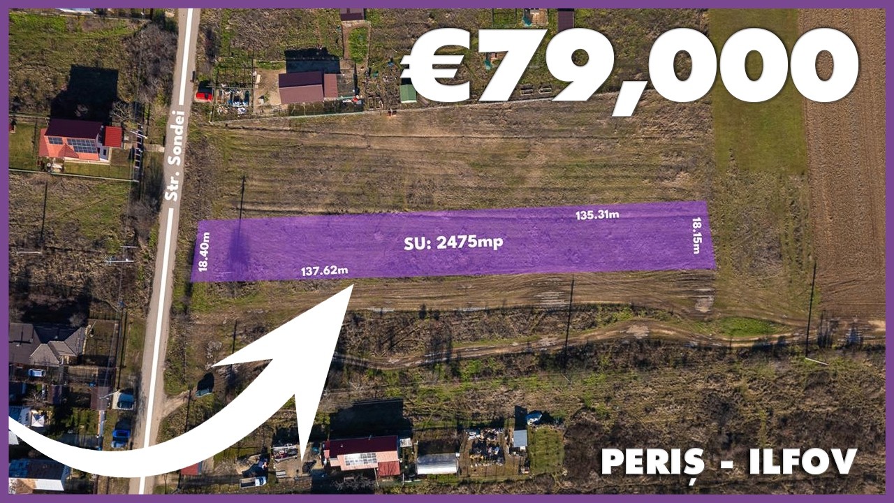 PERIS,TEREN INTRAVILAN 2475 MP,DESCHIDERE 18 M,UTILITATI,ASFALT