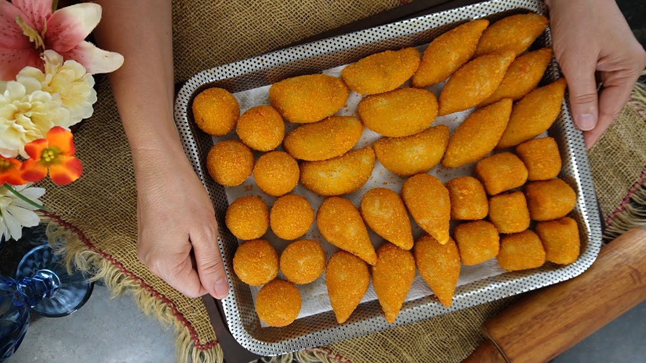 1 MASSA BÁSICA 5 SABORES DE SALGADOS! Coxinha, Bolinha de Queijo, Risole e outros