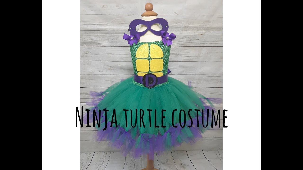 ladies ninja turtle fancy dress Teenage mutant ninja turtle costume- tmnt costume- tmnt dress- tmnt tu –  Pink Toes & Hair Bows main image 1