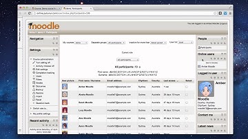 Moodle 2 - Blocks: Online users, People and Logged in user
