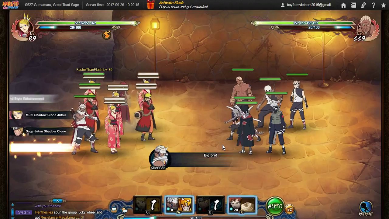 [Naruto Online] Ninja Exam Lvl 137 (fail) with Breeze Dancer