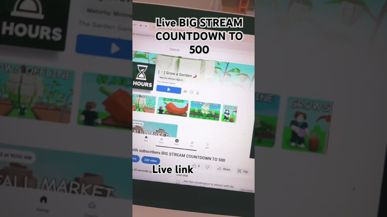 Grow a garden countdown to 500