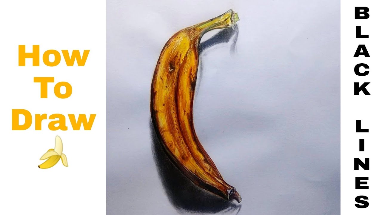 Banana 🍌 Drawing in Color Pencil 3D | Time lapse 