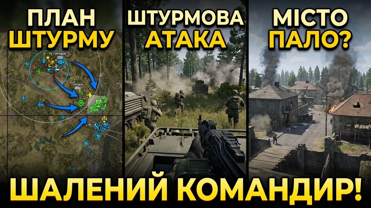 Неадекватний Командир в SQUAD Штурмує ГОРОДОК