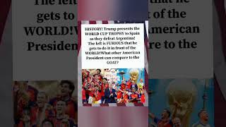 Trump presents World Cup trophy. #Trump #WorldCup #Spain #Argentina