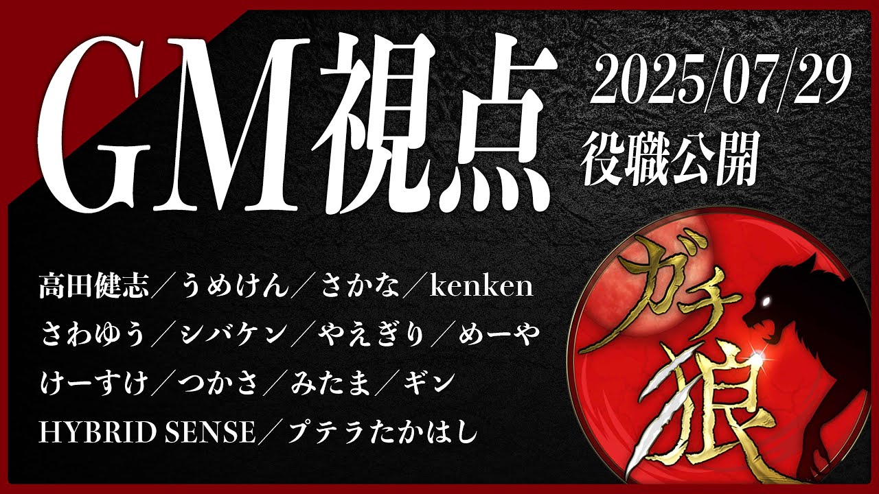 【第26回】#ガチ狼 Season3／GM 髙橋ヨスガ視点 【ZOOM人狼 高田健志さん主催】