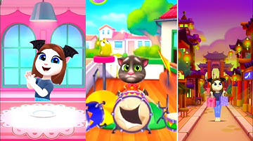 My Talking Angela 2 VS My Talking TOM 2 Sliping And Etinng  ( iOS Android gameplay walkthrough