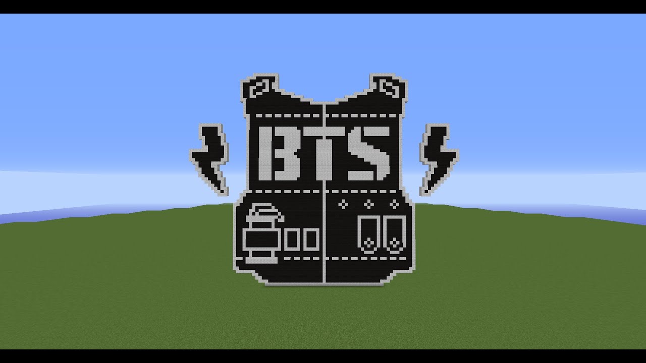 [TIMELAPSE] Minecraft BTS (Old) Logo Pixel Art - YouTube