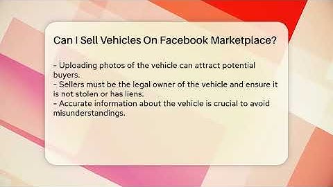 Can I Sell Vehicles On Facebook Marketplace? - Everyday-Networking