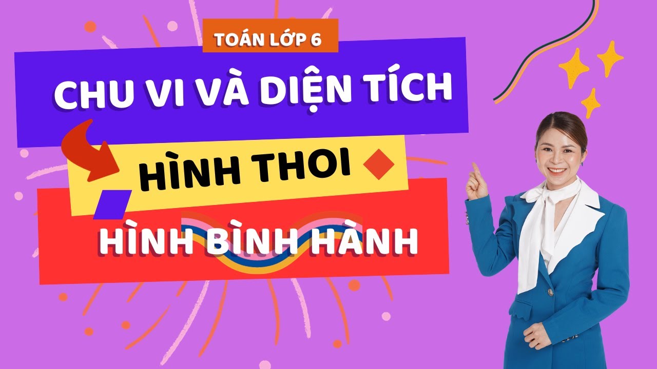 Toán 6. Cách tính CHU VI VÀ DIỆN TÍCH hình Thoi và hình Bình Hành| Toán Cô Hiền #Shorts