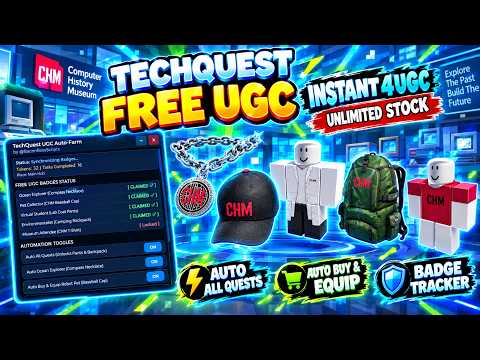 [FREE MANY UGC] Welcome to TechQuest OP SCRIPT (INSTANT 4 UGC - UNLIMITED STOCK) | *PASTEBIN*