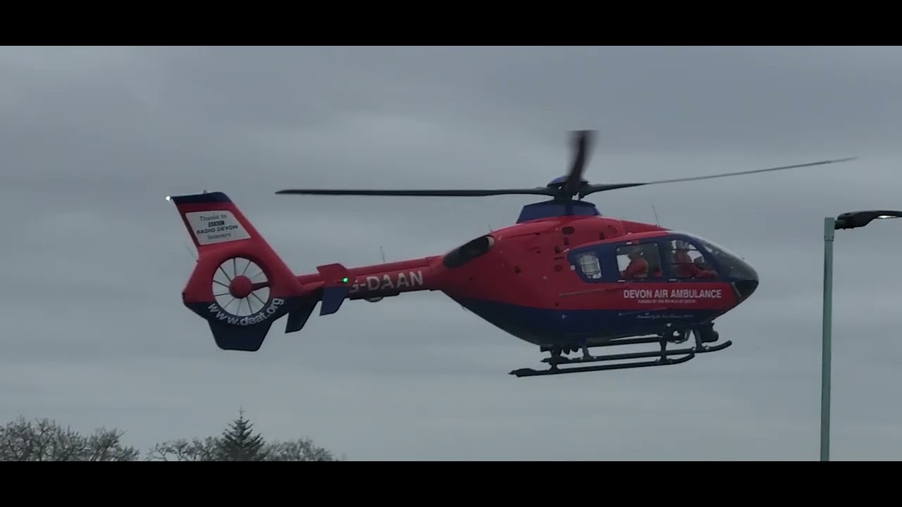 Devon Air Ambulance HLE71 (G-DAAN) Taking Off At Derriford Hospital 25/02/26