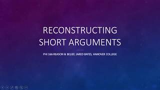 Reconstructing Short Arguments Profile