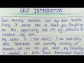 Self introduction for college | English | How to give introduction on first day of your college