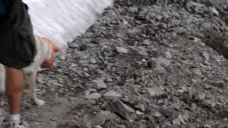 Crossing Snowy Ledge