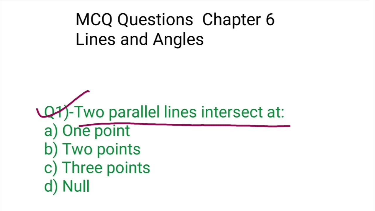 MCQs of chapter 6 Lines and Angles, Class 9th Maths (part1) YouTube