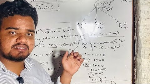 13. Find the coordinates of the point equidistant from three given pointsA(5, 3), B(5, -5) and