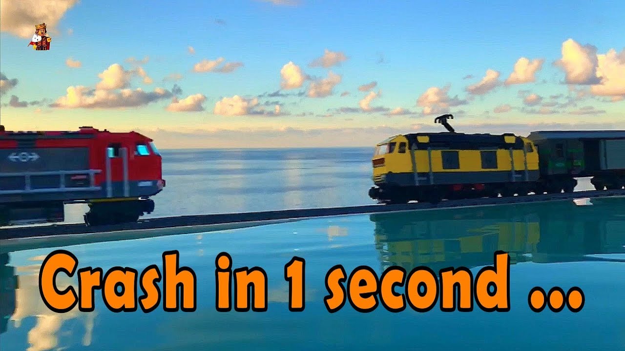 Lego train crash at the swimming pool - youtube