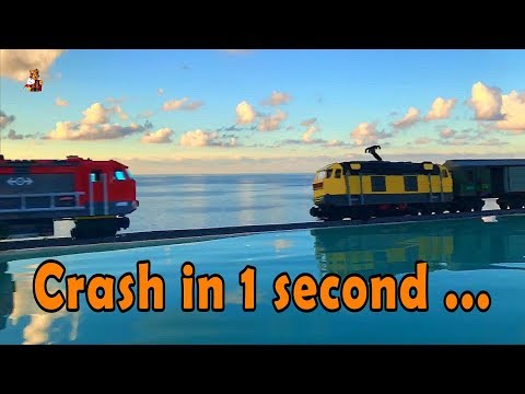 Video Lego train crash at the swimming pool - youtube