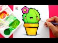 Aprende a dibujar 4 tipos de cactus kawaii decorativos