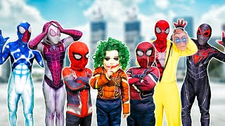 PRO 5 SUPERHERO TEAM & KID SPIDERMAN | Joker becomes a Spider-Man and does bad things (Live Action)