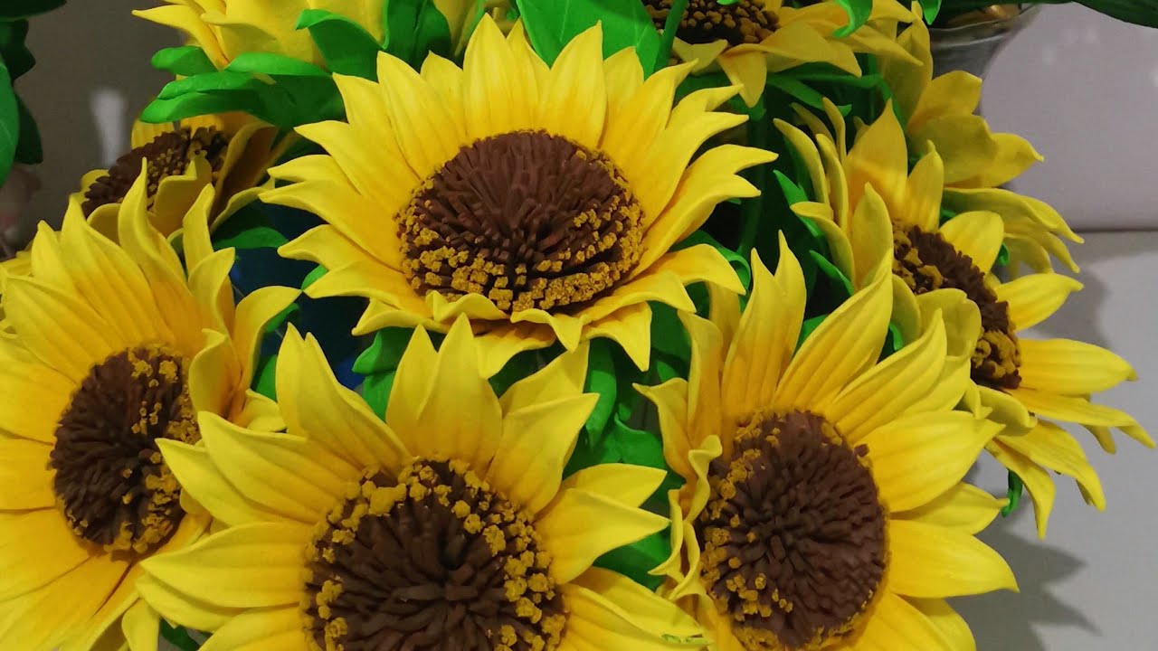 como fazer um lindo girassol em EVA sem frisador