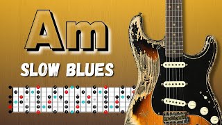 Simple Slow MINOR BLUES Jam Guitar Backing Track in Am