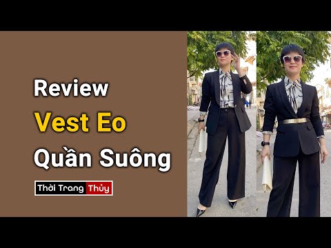 Video Phối đồ áo vest nữ dáng eo với quần suông màu đen |... - youtube