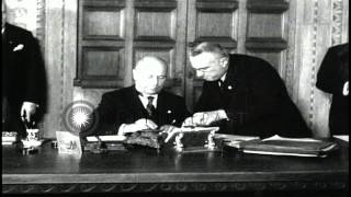 Pierre Laval And Benito Mussolini Sign A European Pact In Rome, Italy. Hd Stock Footage