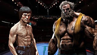 BRUCE LEE VS WOLVERINE 😱🔥🥶😰*SHOCKING* (EA SPORTS UFC 4) UFC KNOCKOUTS | BRUCE LEE FIGHT | 8K UHD