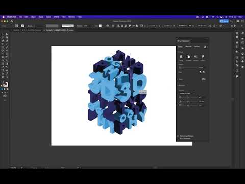 3D and materials - 3D typography effect - Adobe Illustrator