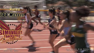 2021 TF - Simi Valley Invite (100 Meters, Girls, Rated, Heats 1-7)