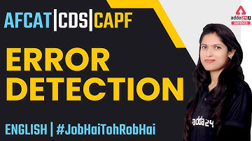 Error Detection for AFCAT\CDS\CAPF 2022 | Error Detection Adda247| Priya Upadhay Ma