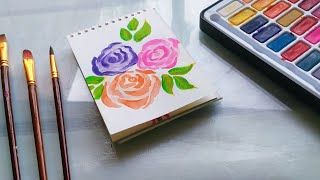 Get creative Watercolour roses flower illustration#rose#watercolor
