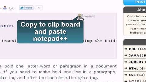 HTML Tutorial :  b tag