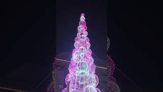Pink and white Christmas tree