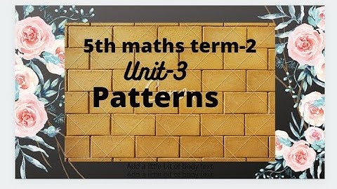 5th standard Mathematics Term-2 unit-3 patterns #tn new syllabus#