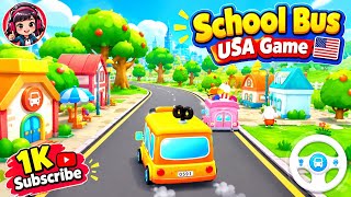 School Bus Driving Game 🚌 | Fun USA City Bus Adventure#SchoolBus #BusDrivingGame #USA  screenshot 2