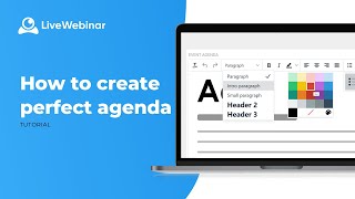 LiveWebinar Tutorial: Event Agenda Creator