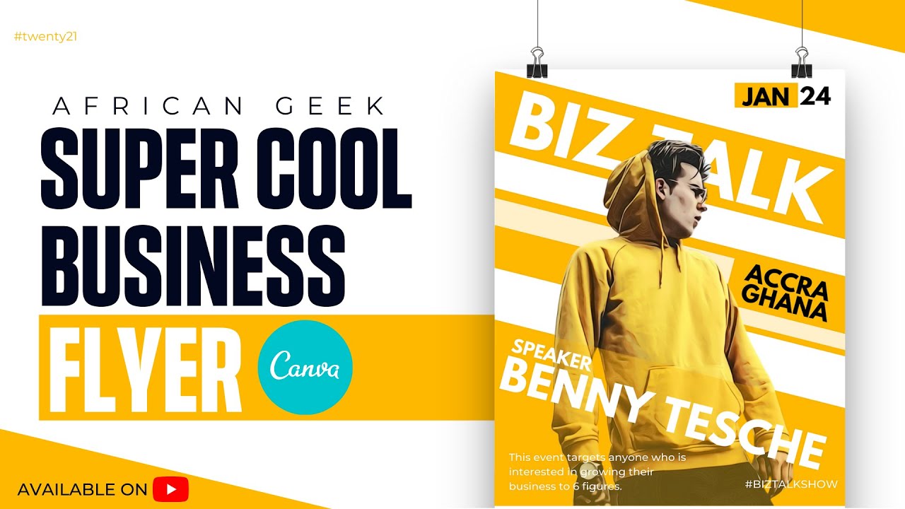 Canva Tutorial for Beginners - Super Cool Business Event Speaker Flyer in Canva