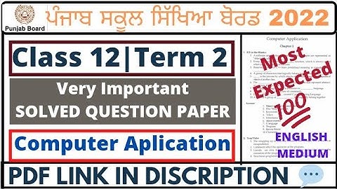 COMPUTER APLICATION CLASS 12 VERY IMPORTANT QUESTION ANSWER