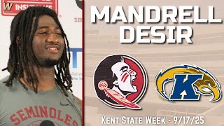 Mandrell Desir FSU Kent State Interview 9-17-25 | FSU Football | Florida State Football | Warchant