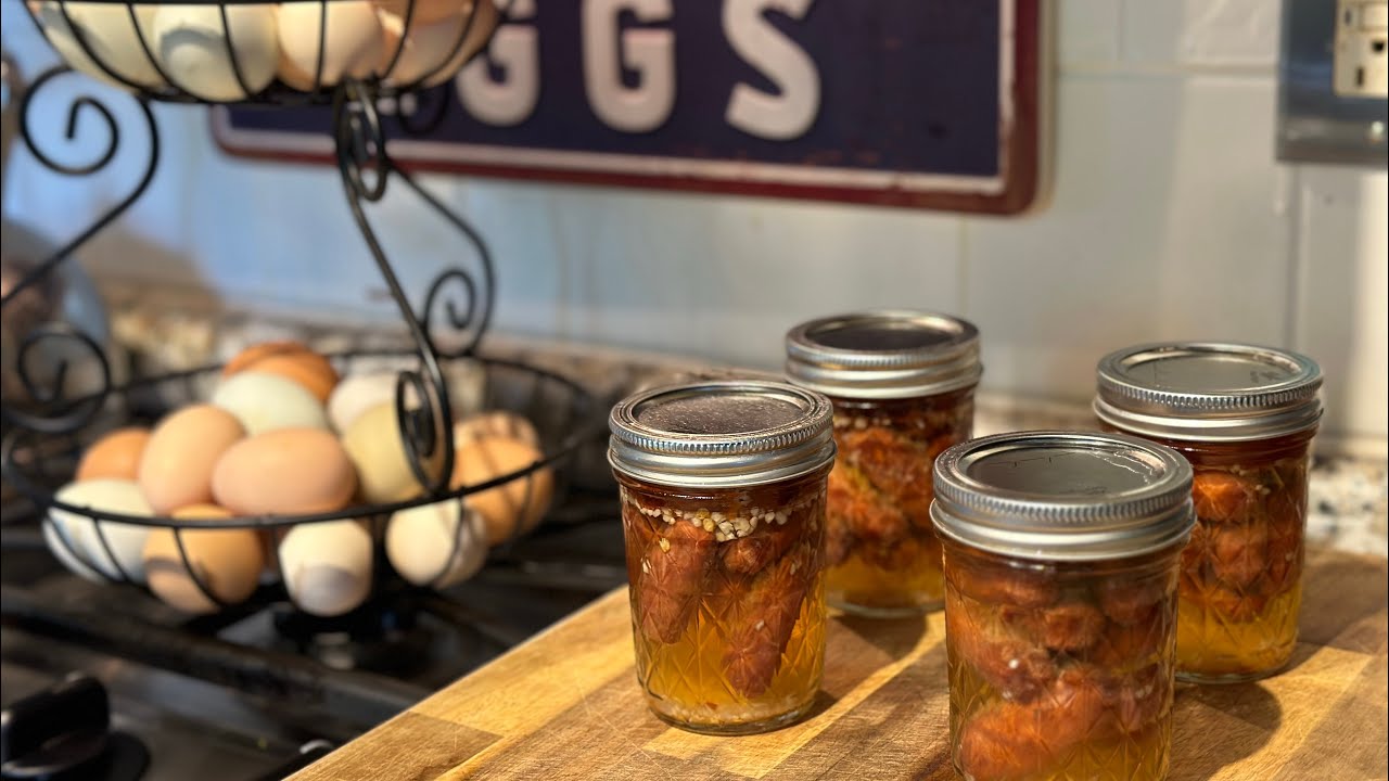 Small Batch Canning | PICKLED SMOKED SAUSAGE - No canner required!! 