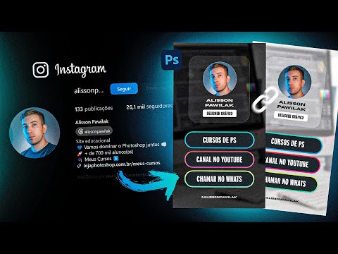 Instagram BIO Link Card | Photoshop Tutorial with Interactive and Clickable PDF