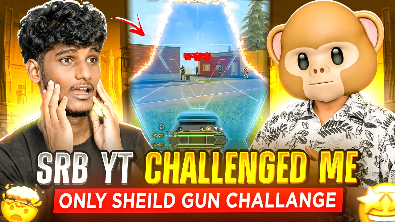 SRB YT CHALLENGED ME 🥵ONLY SHIELD GUN CHALLENGE 😱SOLO VS SQUAD 😦@funwithsrbyt @SRB_SCB_Is_Live
